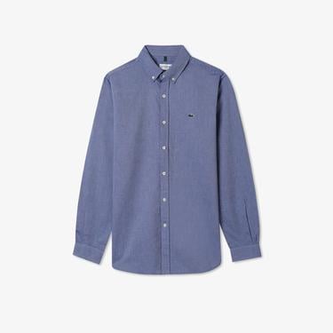  Lacoste Erkek Slim Fit Düğmeli Yaka Lacivert Gömlek