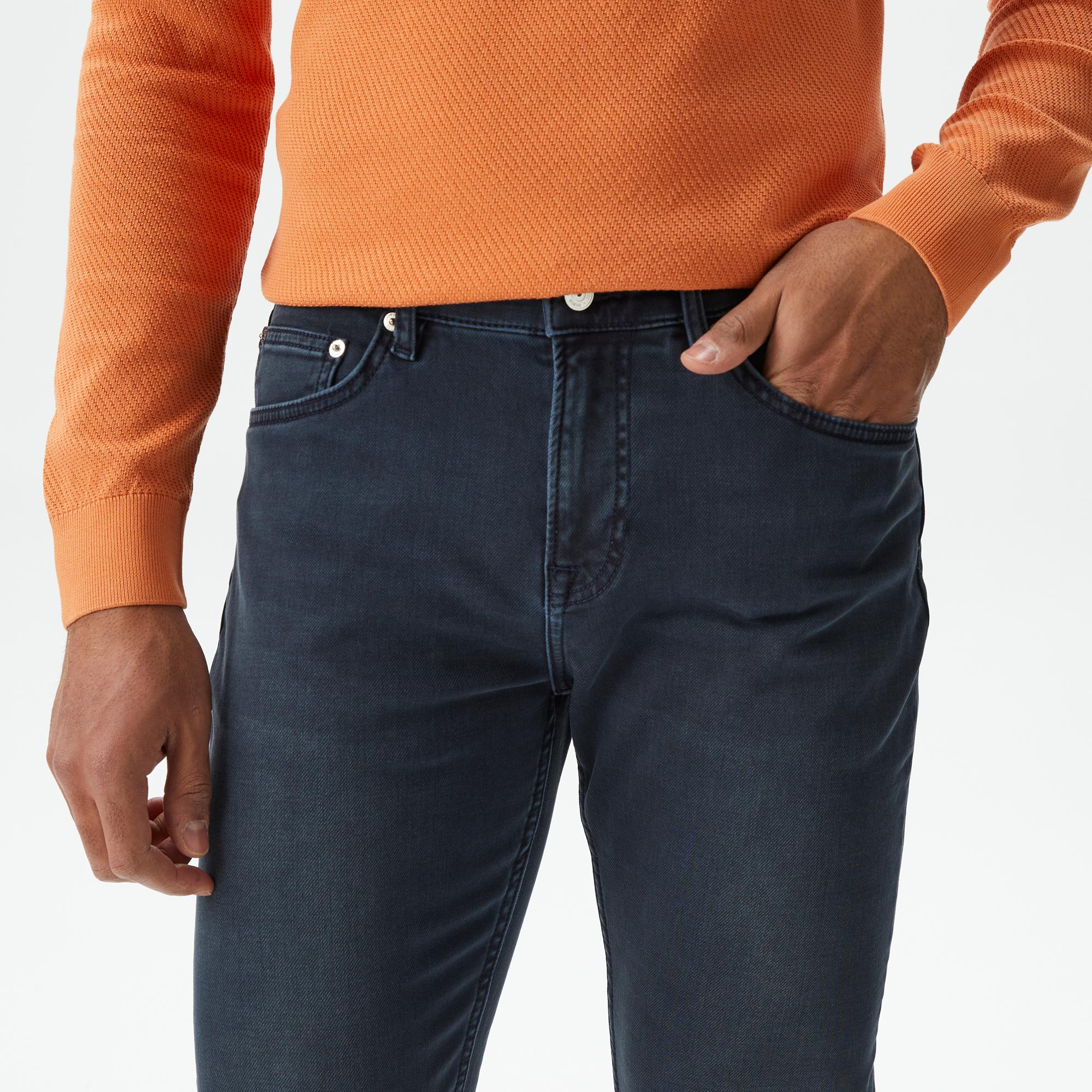 Lacoste Erkek Slim Fit Mavi Jean Pantolon