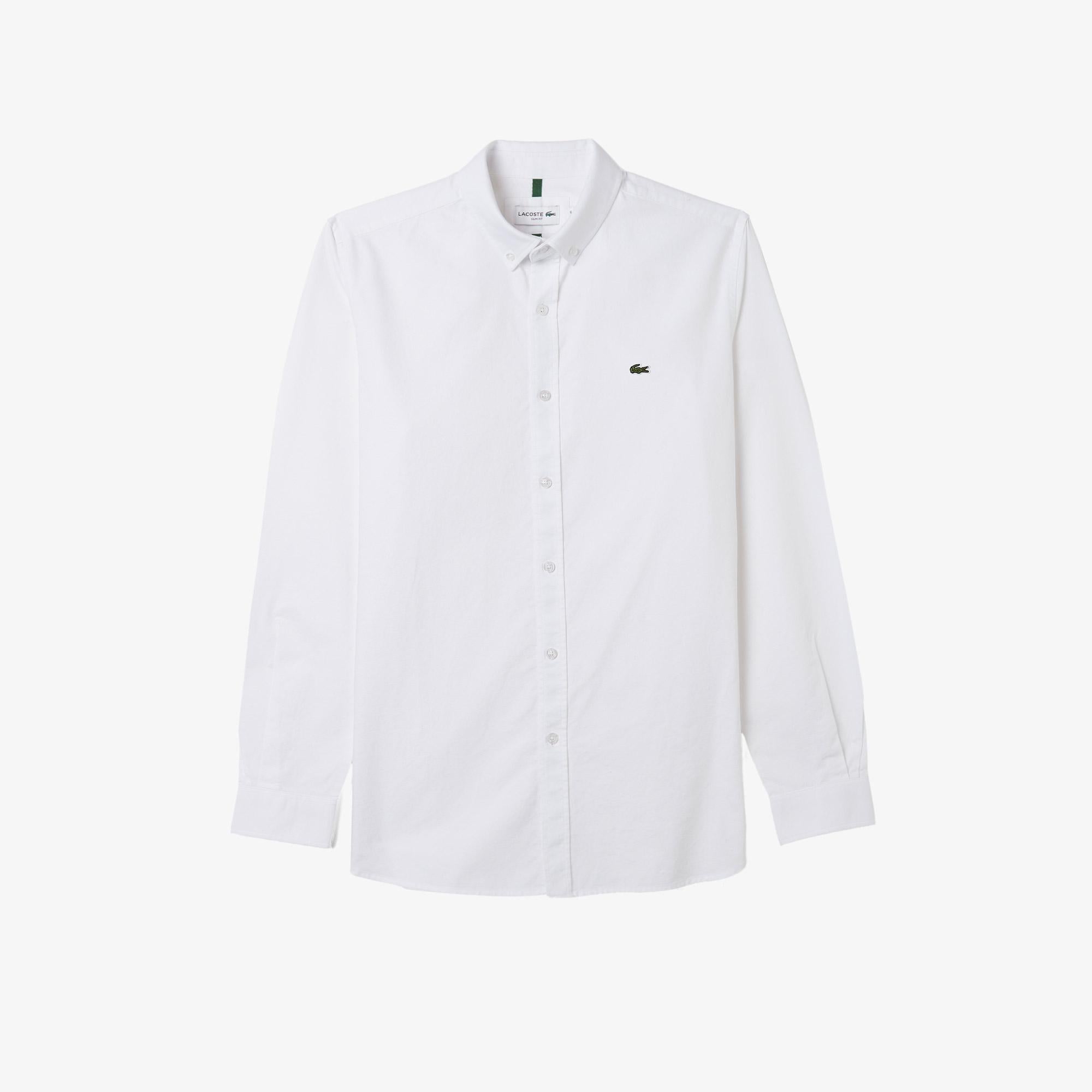 Lacoste Erkek Slim Fit Düğmeli Yaka Beyaz Gömlek