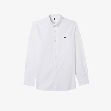  Lacoste Erkek Slim Fit Düğmeli Yaka Beyaz Gömlek