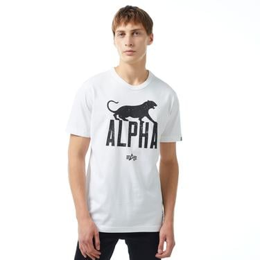  Alpha Industries Alpha Leopard Erkek Beyaz T-Shirt
