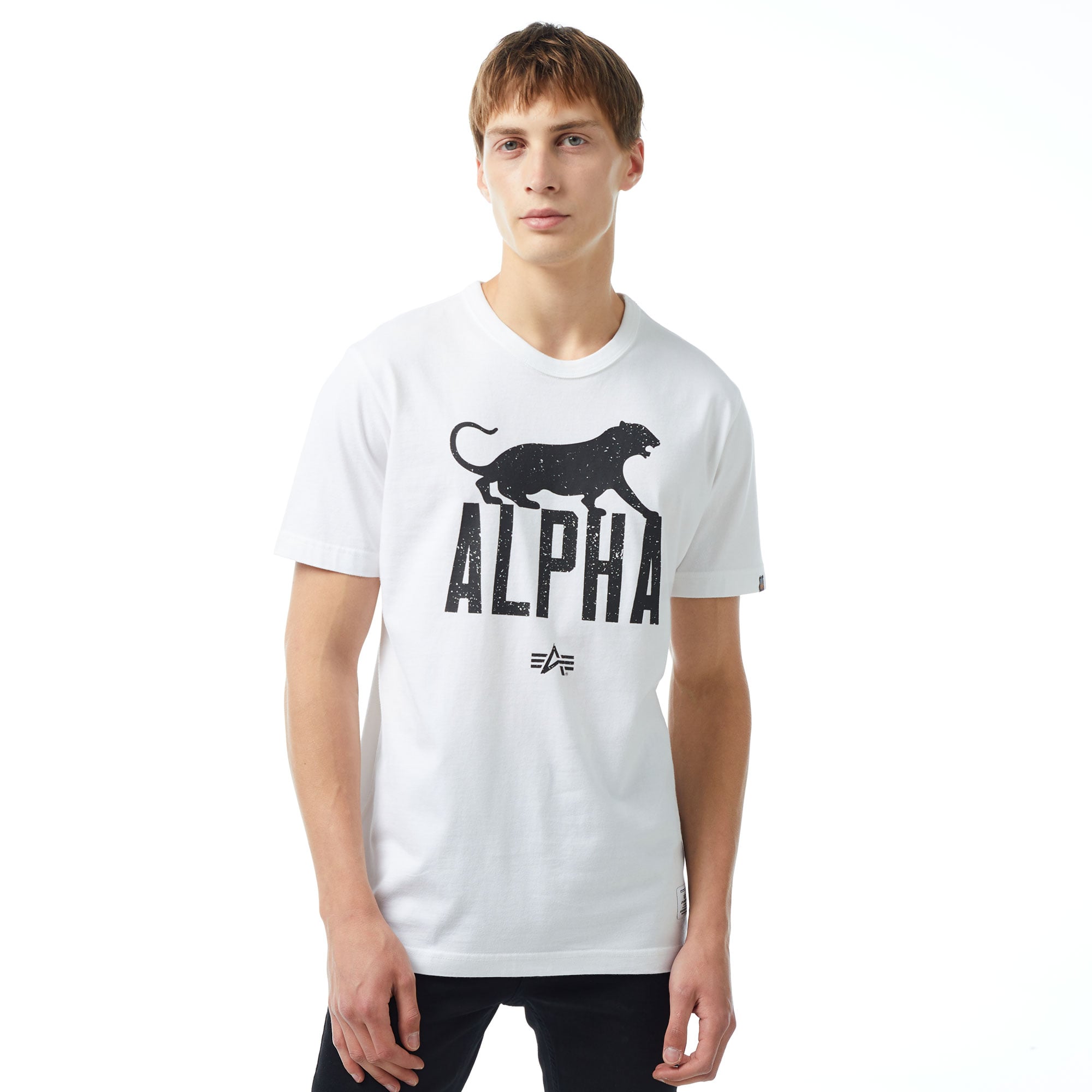  Alpha Industries Alpha Leopard Erkek Beyaz T-Shirt