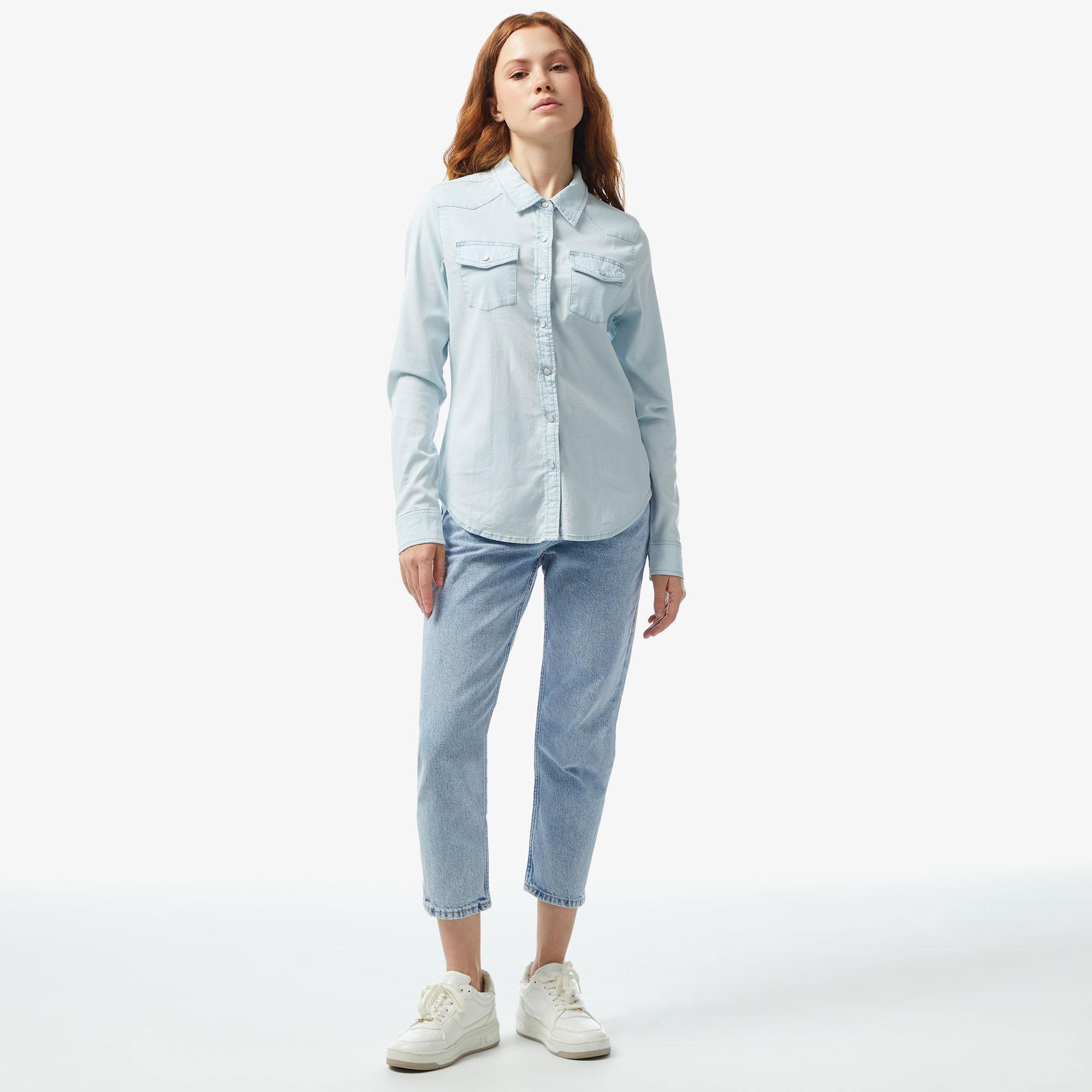 Guess Kadın Mavi Gömlek