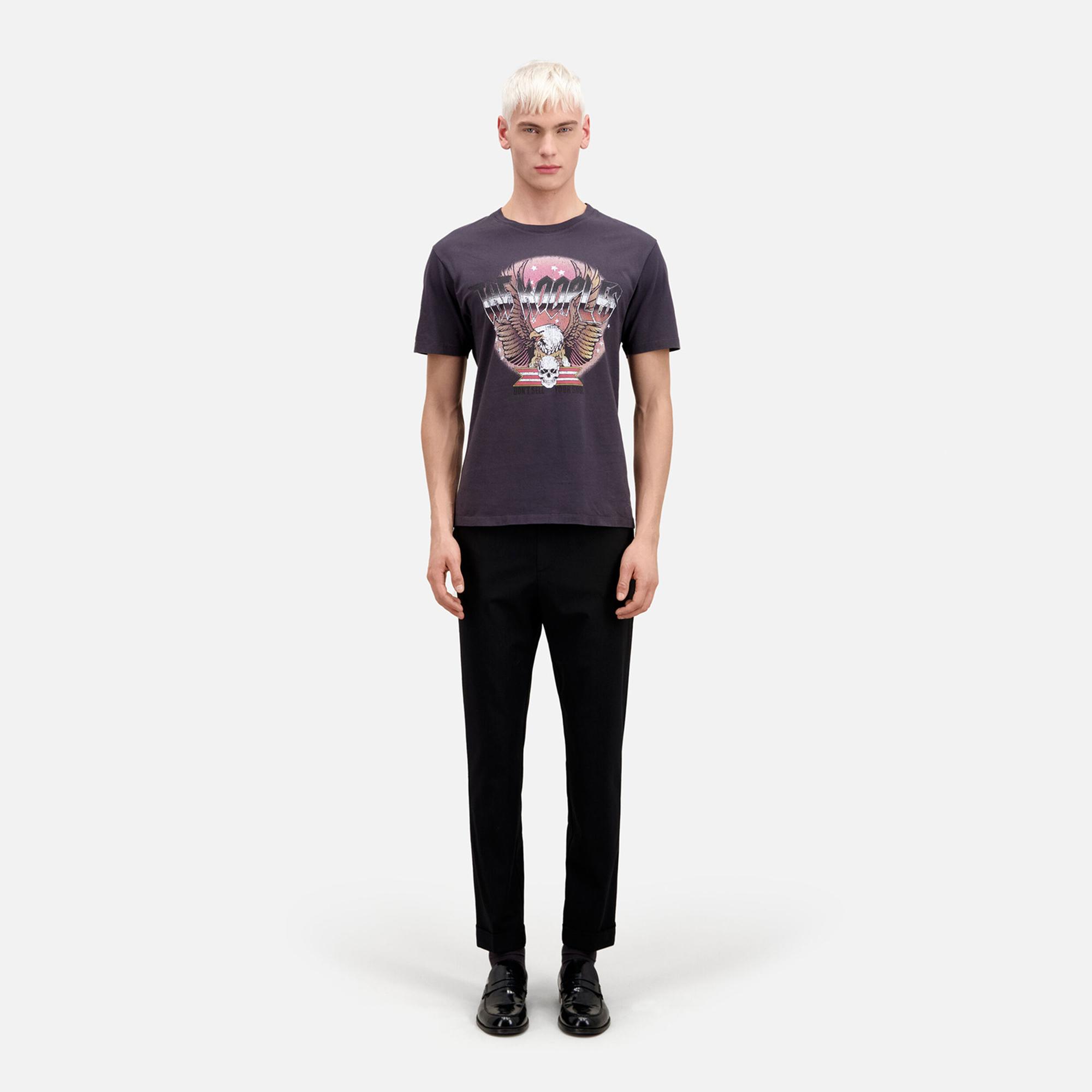 ERKEK BASKILI GRİ T-SHIRT