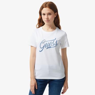  Guess Kadın Beyaz T-Shirt
