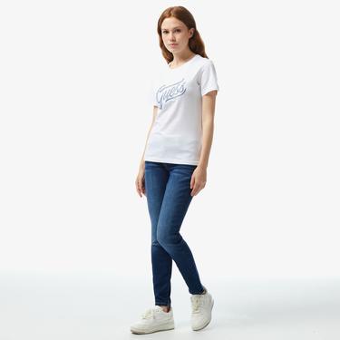  Guess Kadın Beyaz T-Shirt