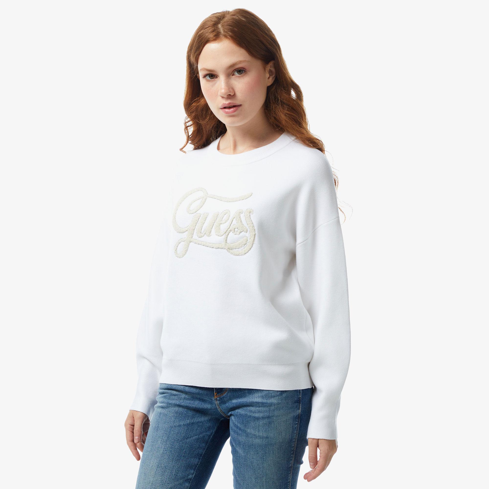 Guess Kadın Beyaz Kazak