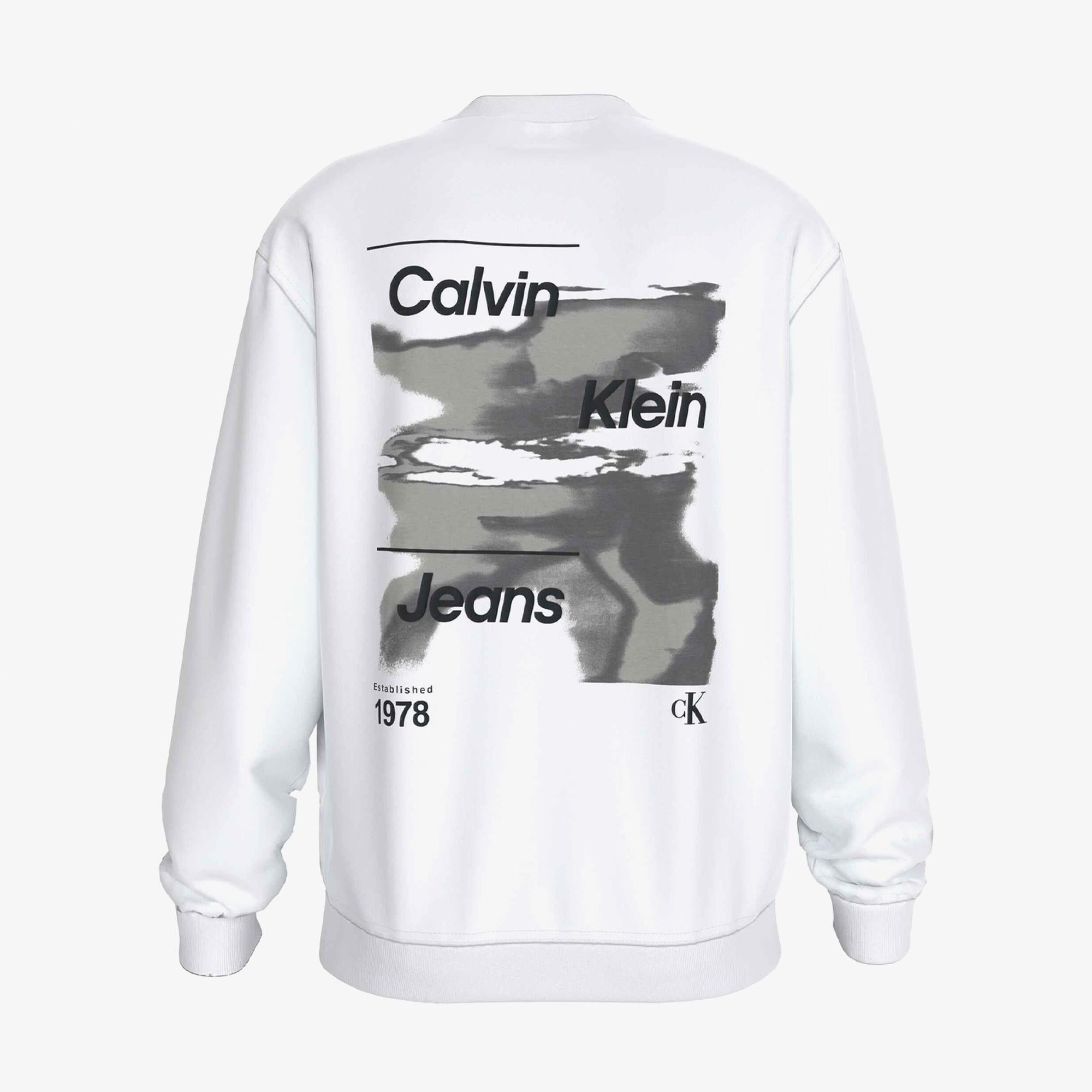 Calvin Klein Jeans Diffused Erkek Beyaz T-Shirt