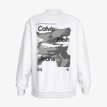  Calvin Klein Jeans Diffused Erkek Beyaz T-Shirt
