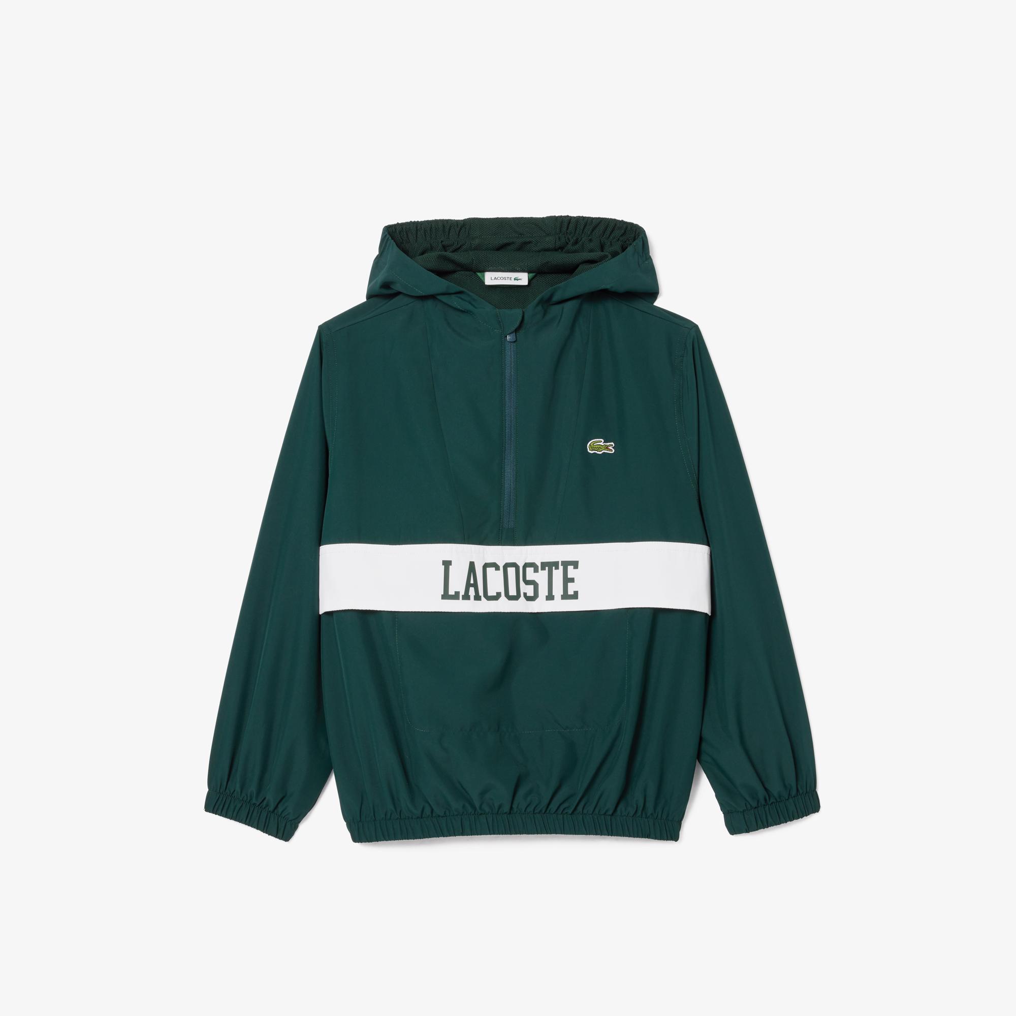 Çocuk Kapüşonlu Baskılı Yeşil Mont