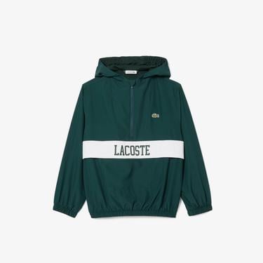  Çocuk Kapüşonlu Baskılı Yeşil Mont