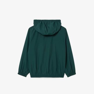  Çocuk Kapüşonlu Baskılı Yeşil Mont