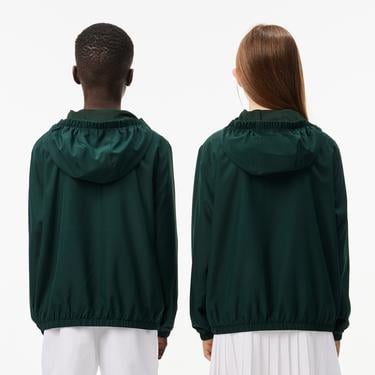  Çocuk Kapüşonlu Baskılı Yeşil Mont