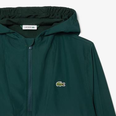  Çocuk Kapüşonlu Baskılı Yeşil Mont