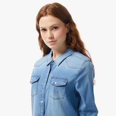  Guess Kadın Mavi Gömlek