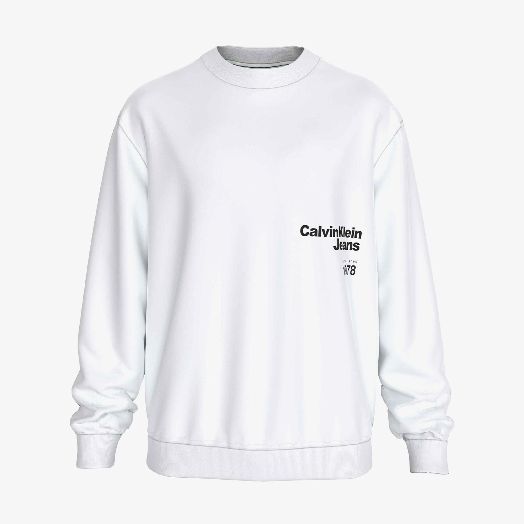 Calvin Klein Jeans Diffused Erkek Beyaz T-Shirt