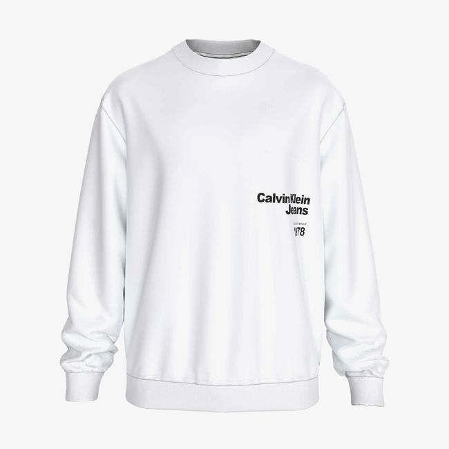  Calvin Klein Jeans Diffused Erkek Beyaz T-Shirt