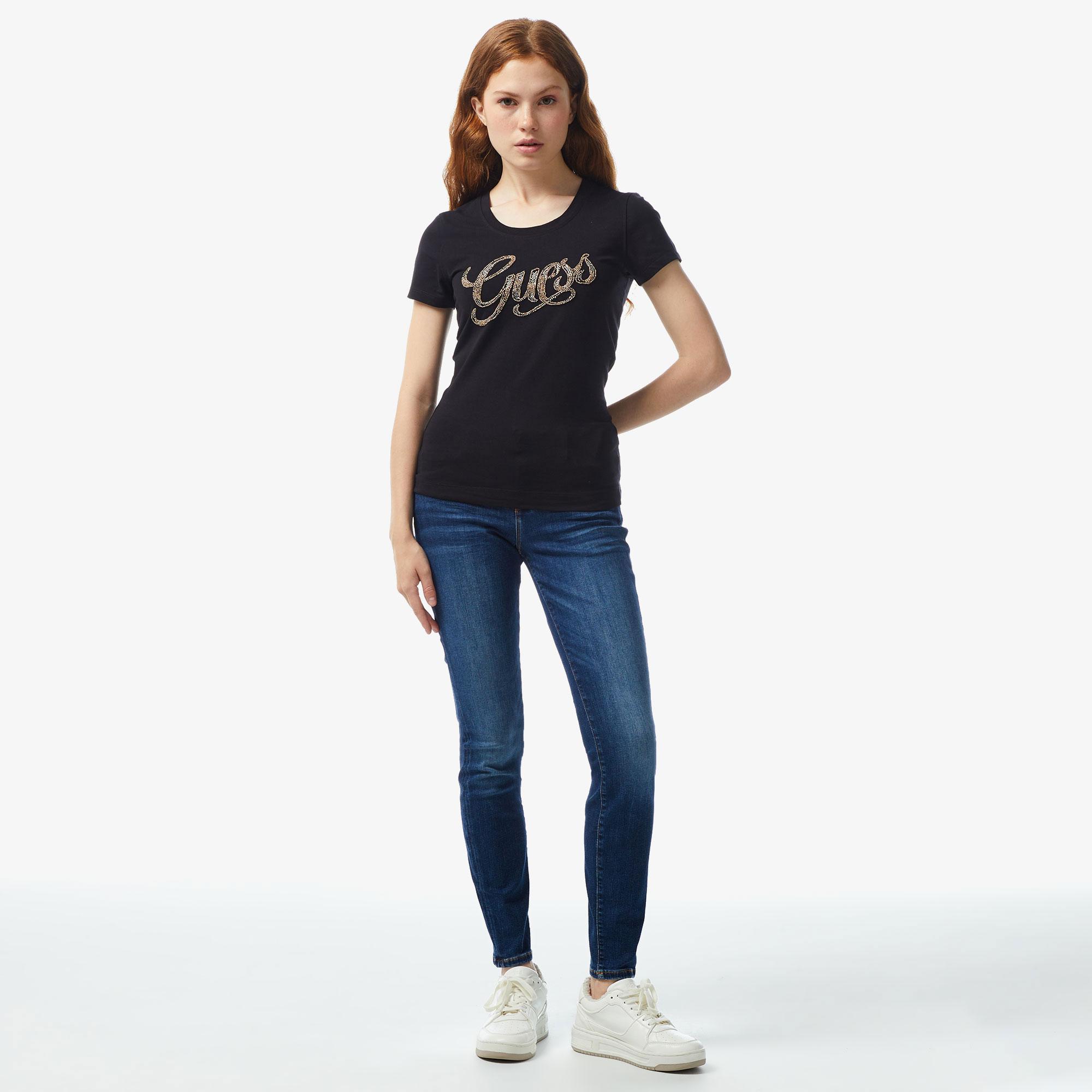 Guess Kadın Siyah T-Shirt