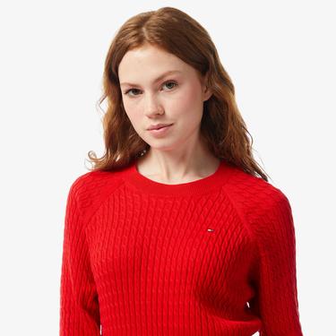  Tommy Hilfiger Kadın Kırmızı Triko