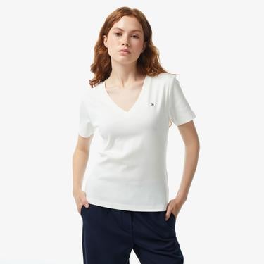  Tommy Hilfiger Kadın Beyaz T-Shirt