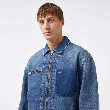  Tommy Hilfiger Erkek Mavi Kot Ceket
