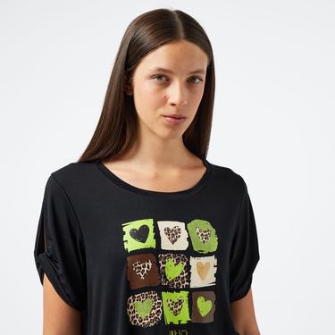  Liu Jo Kadın Siyah T-Shirt