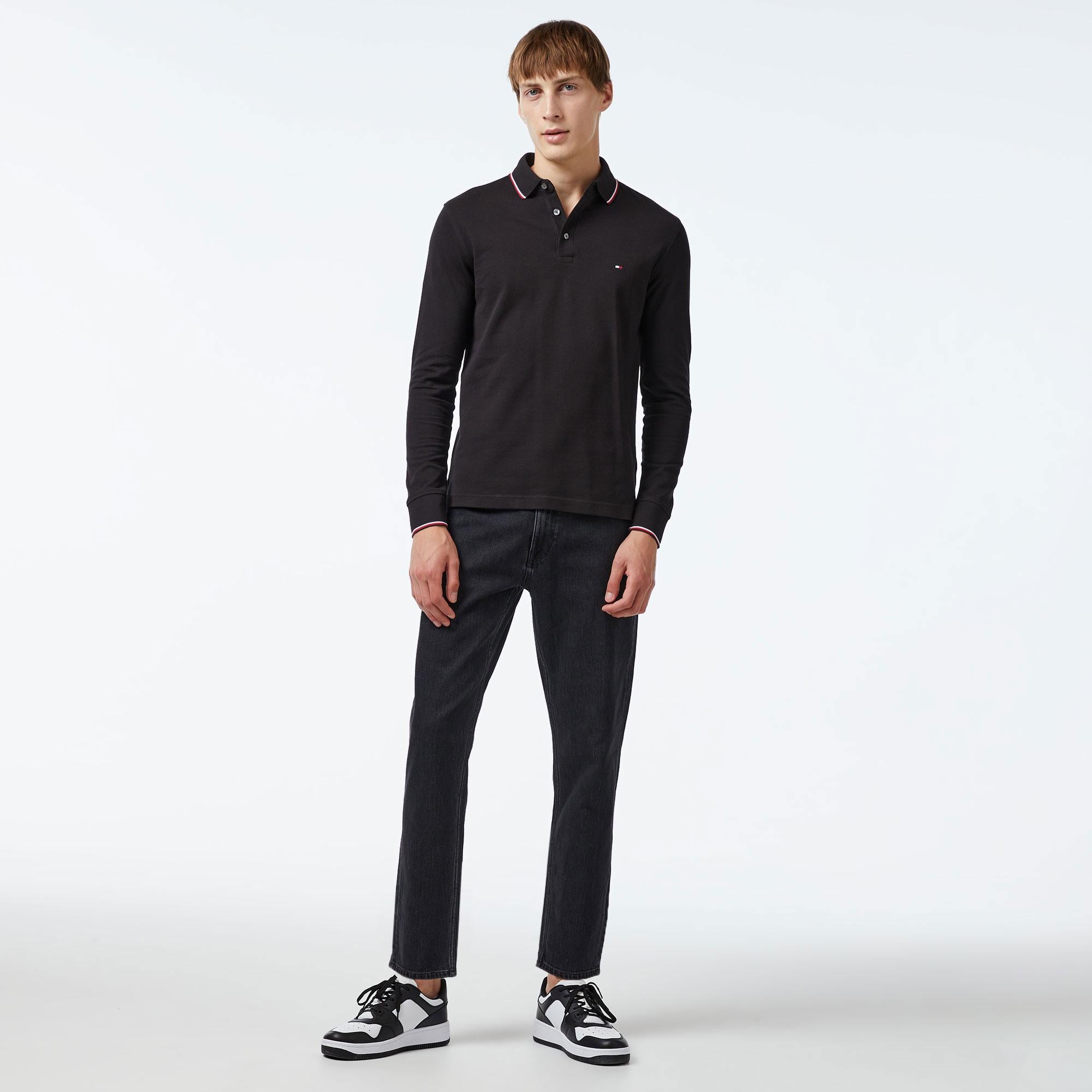 Tommy Hilfiger Erkek Siyah Polo