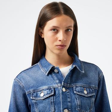  Tommy Hilfiger Kadın Mavi Kot Ceket