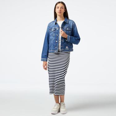  Tommy Hilfiger Kadın Mavi Kot Ceket