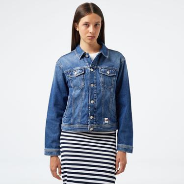  Tommy Hilfiger Kadın Mavi Kot Ceket