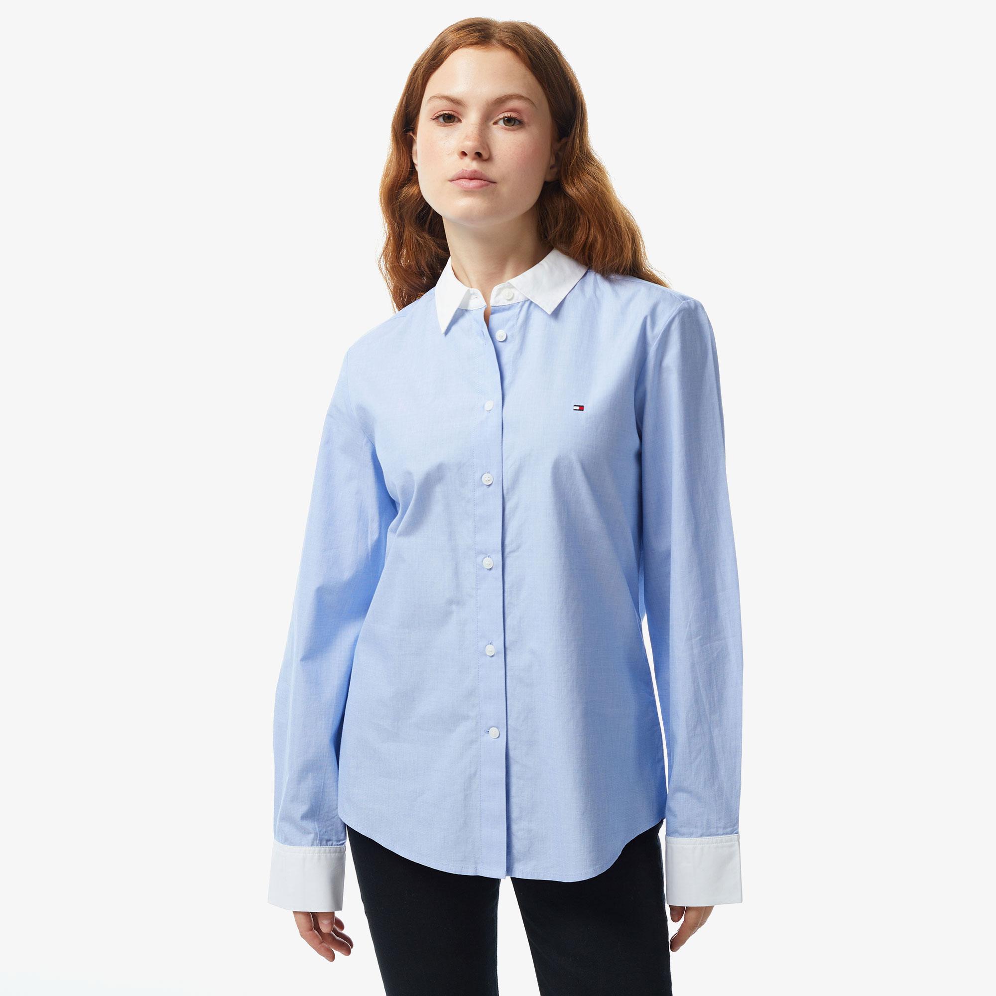 Tommy Hilfiger Kadın Mavi Gömlek