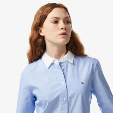  Tommy Hilfiger Kadın Mavi Gömlek