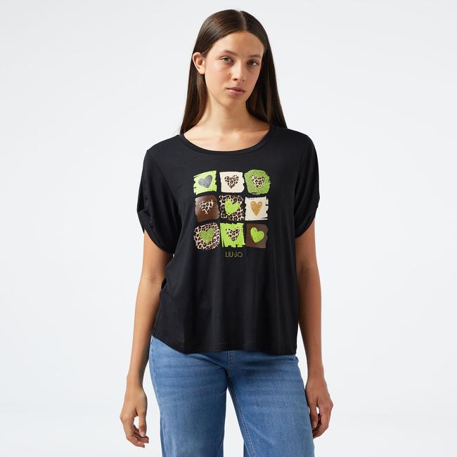  Liu Jo Kadın Siyah T-Shirt