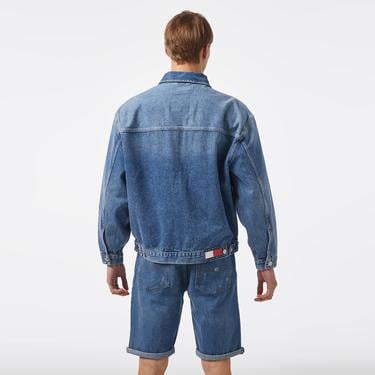  Tommy Hilfiger Erkek Mavi Kot Ceket
