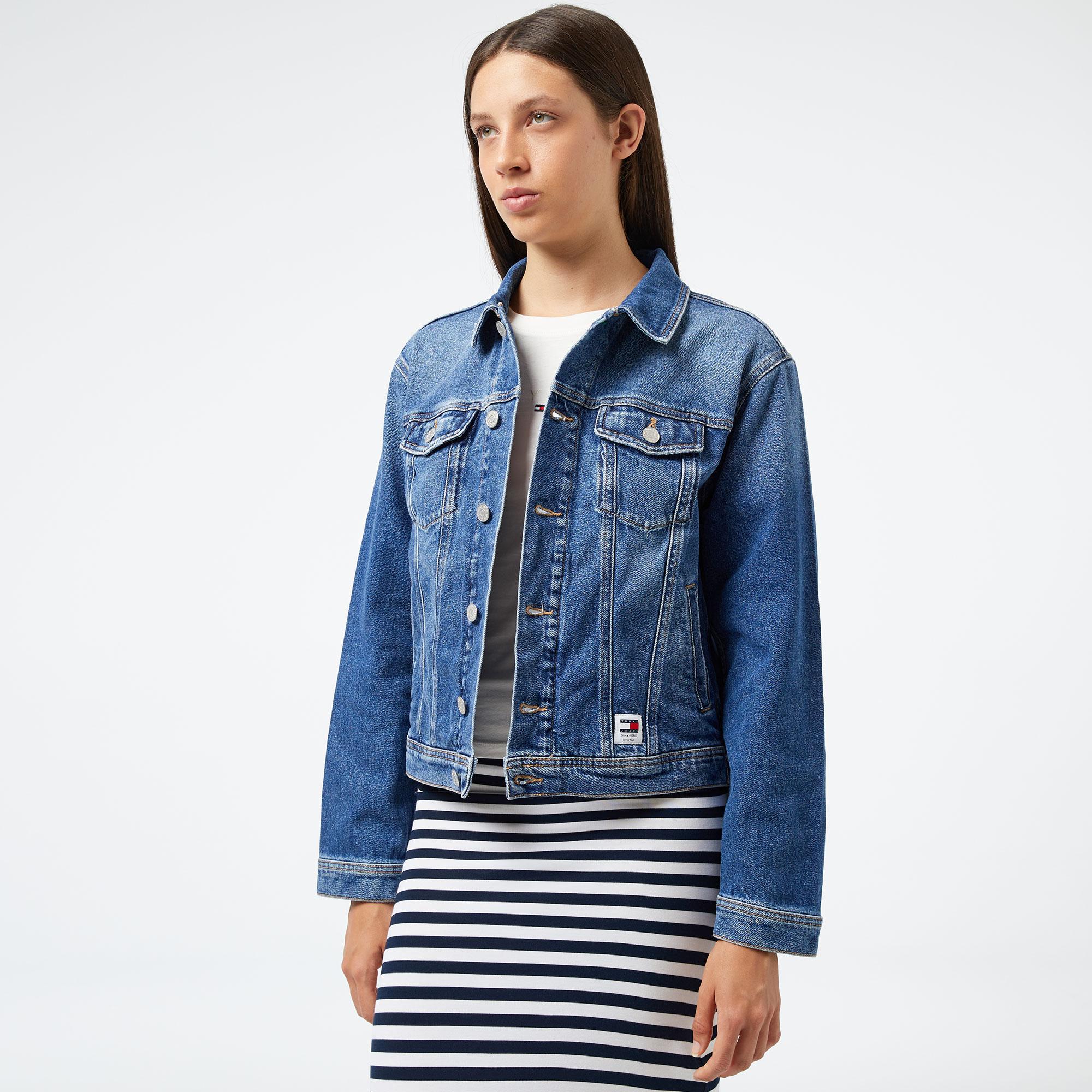 Tommy Hilfiger Kadın Mavi Kot Ceket