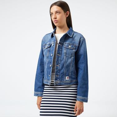  Tommy Hilfiger Kadın Mavi Kot Ceket