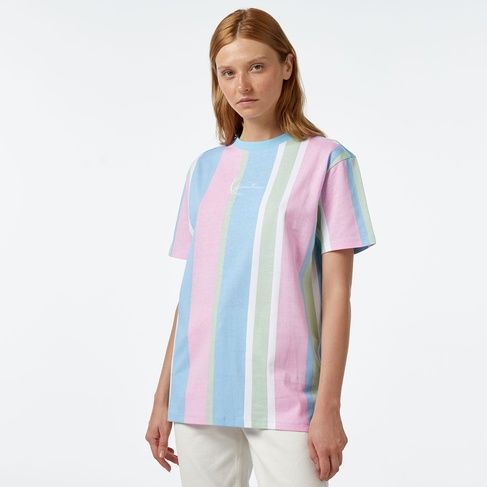  Karl Kani KK Small Sign. Os Stripe Kadın Renkli T-Shirt