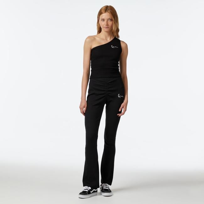  Karl Kani KK Small Sign. Rib Gathering Flared Kadın Siyah Pantolon