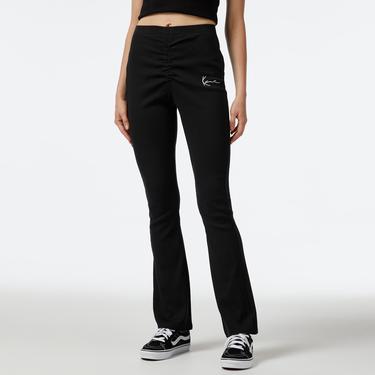  Karl Kani KK Small Sign. Rib Gathering Flared Kadın Siyah Pantolon