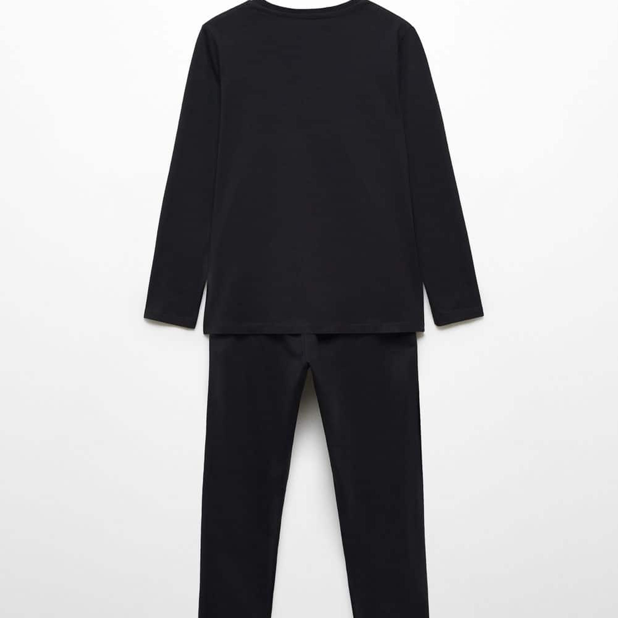 Mango Çocuk Karanlıkta Parlayan Iskelet Pijama Siyah