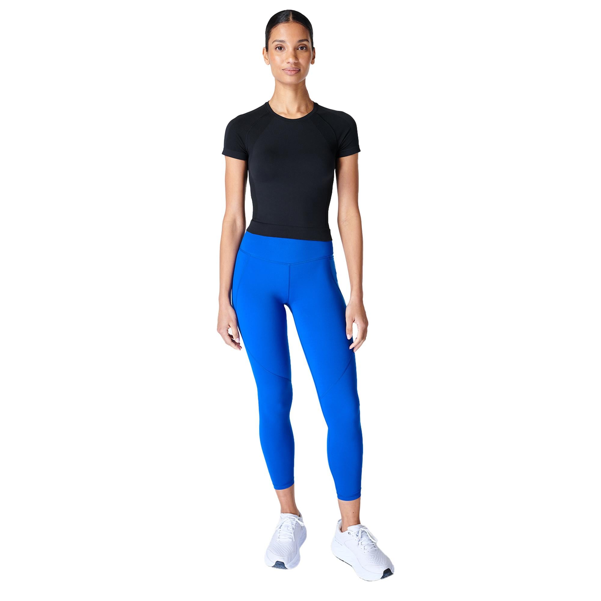 Sweaty Betty Athlete Crop Seamless Workout Kadın Siyah Koşu Tank Top