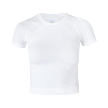  Sweaty Betty Athlete Crop Seamless Workout Kadın Beyaz Koşu Tank Top