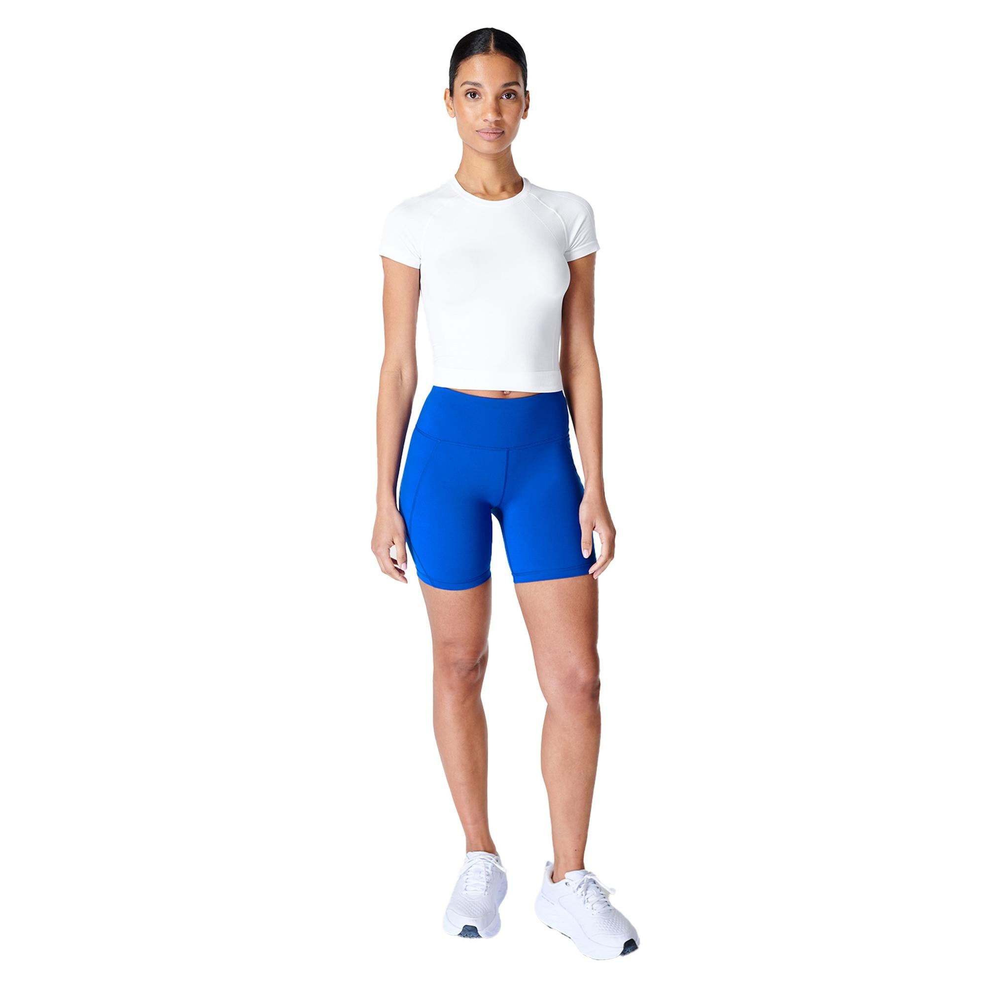 Sweaty Betty Athlete Crop Seamless Workout Kadın Beyaz Koşu Tank Top