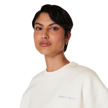  Sweaty Betty Our Strength Is In Each Other Kadın Beyaz Sweatshirt