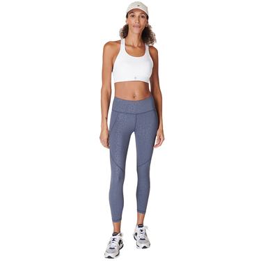  Sweaty Betty Power 7/8 Emboss Workout Legging Kadın Mavi Fitness Tayt