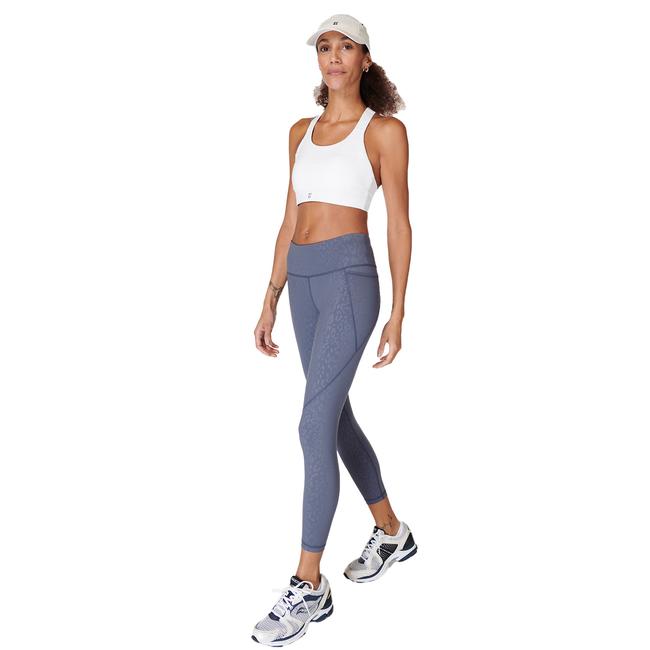  Sweaty Betty Power 7/8 Emboss Workout Legging Kadın Mavi Fitness Tayt
