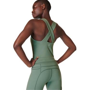  Sweaty Betty Power Illusion Workout Bra Tan Kadın Koşu Tank Top