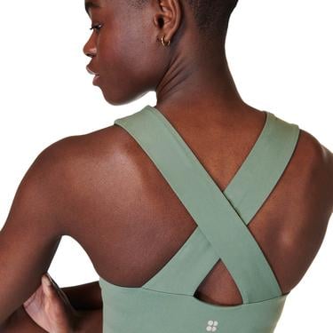  Sweaty Betty Power Illusion Workout Bra Tan Kadın Koşu Tank Top