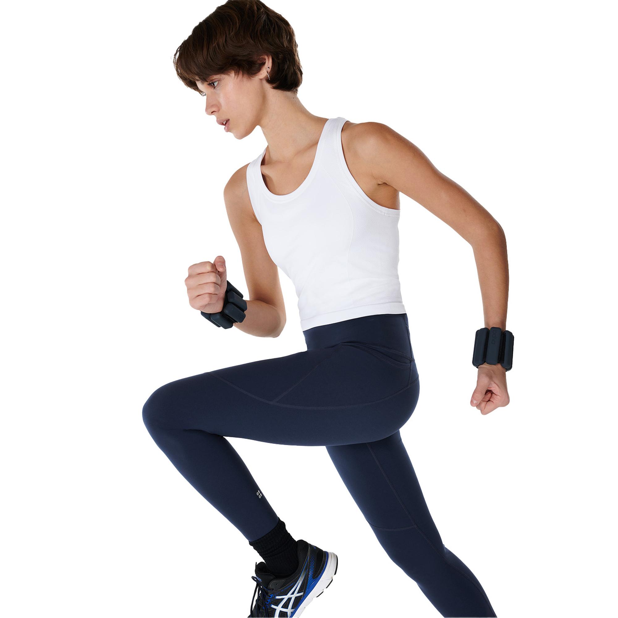 Sweaty Betty Athlete Crop Seamless Workout Kadın Beyaz Koşu Tank Top