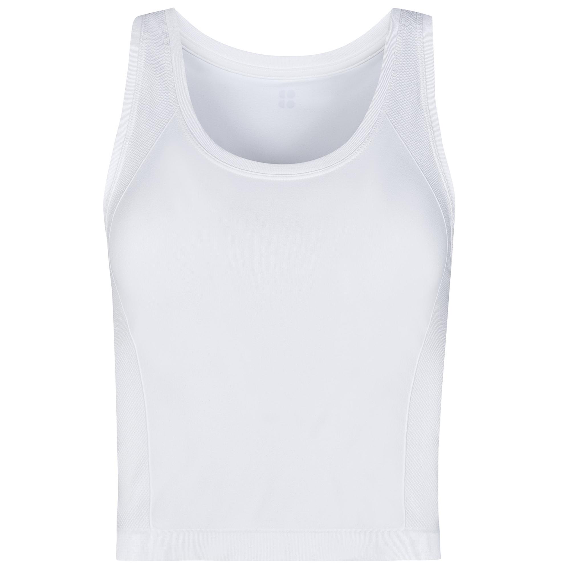 Sweaty Betty Athlete Crop Seamless Workout Kadın Beyaz Koşu Tank Top
